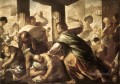 Cristo limpiando el templo barroco Luca Giordano